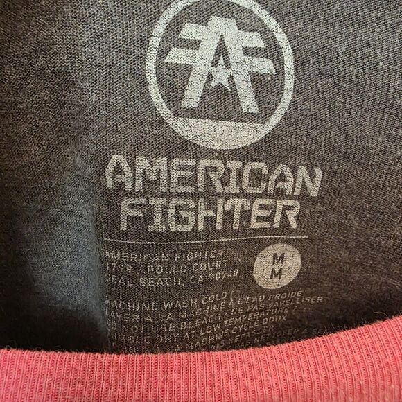American Fighter Size Medium Premium Athletics Grey And Pink 3/4 Sleeve Tee - Picture 6 of 8